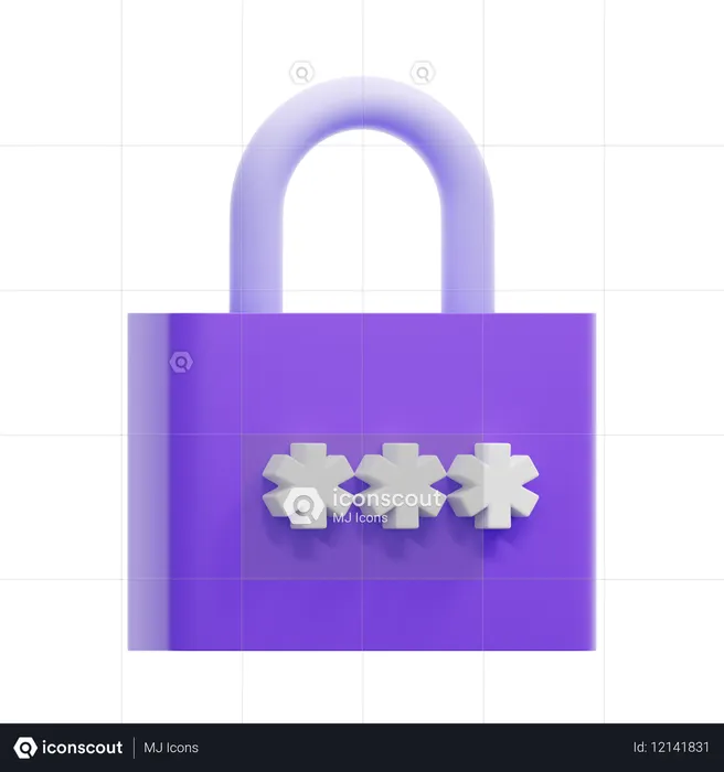 Lock Password  3D Icon
