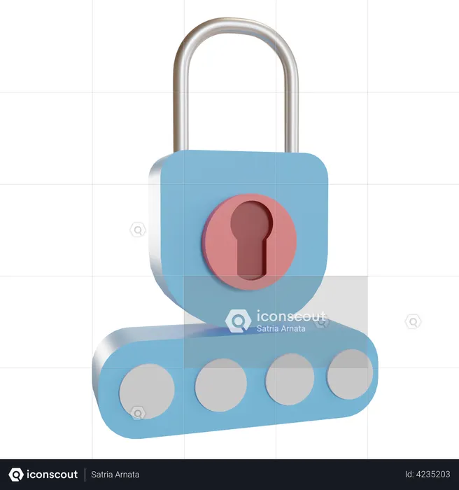 Lock Password  3D Illustration