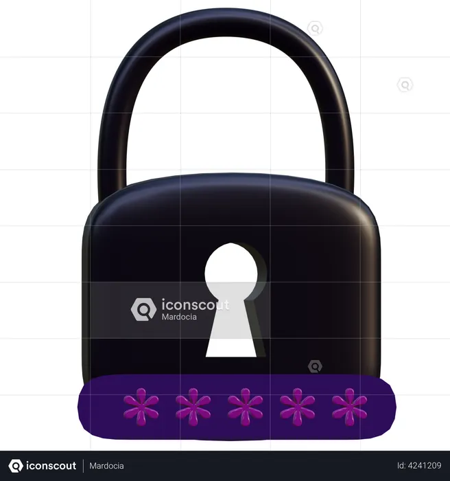 Lock Password  3D Illustration