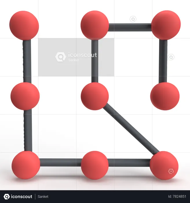 Lock Pattern  3D Icon