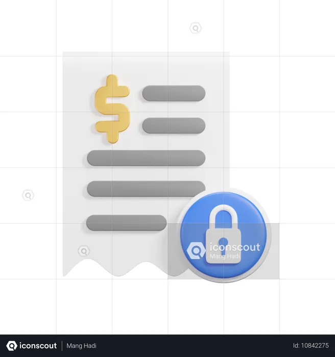 領収書をロックする  3D Icon