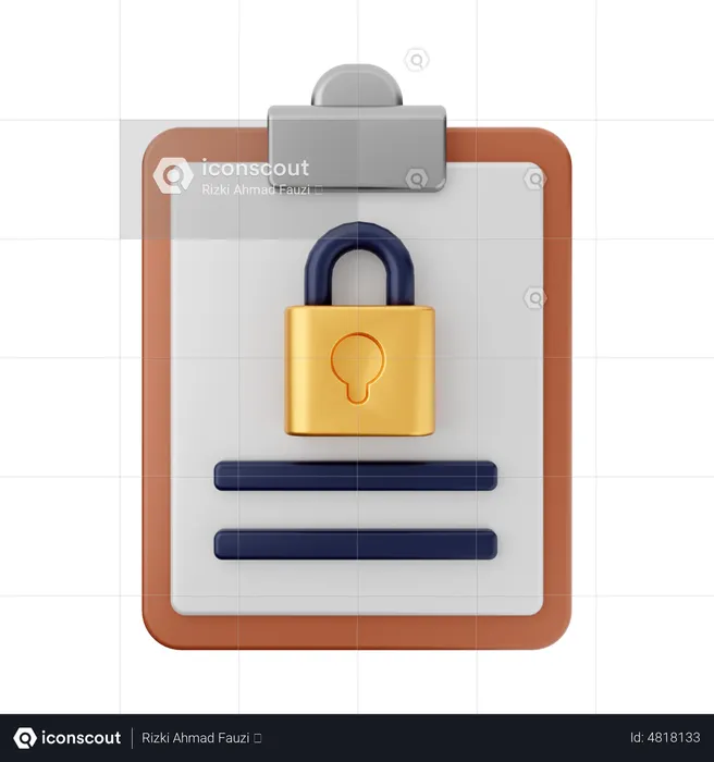 Lock Report  3D Icon