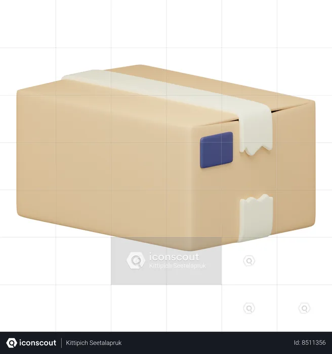 Locked Cardboard Box  3D Icon