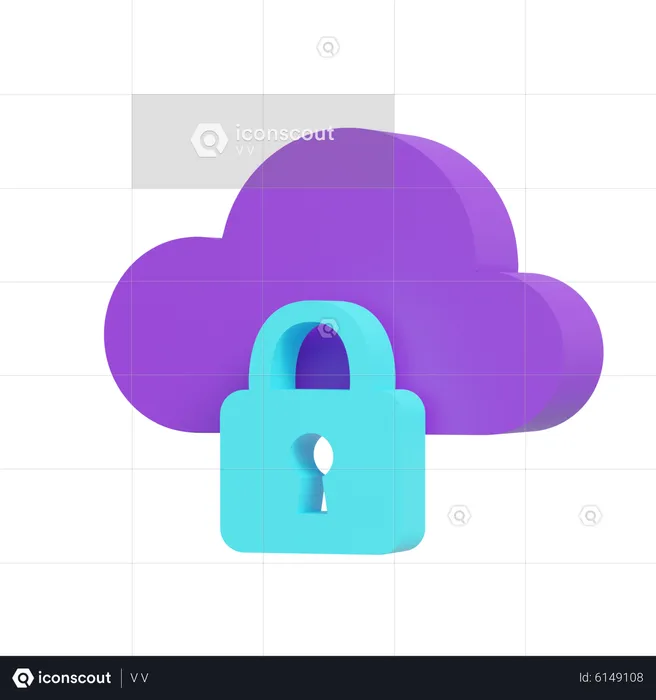 Locked Cloud  3D Icon