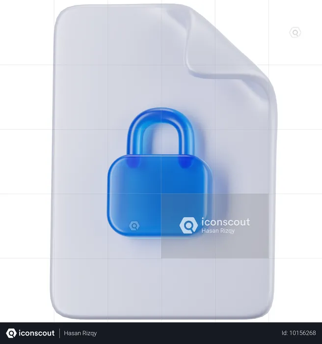 Locked Document  3D Icon