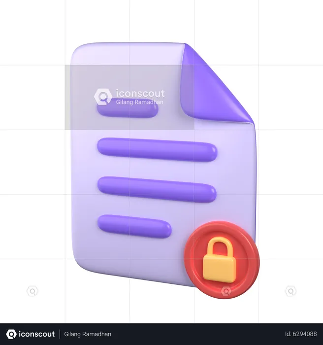 Locked Document  3D Icon