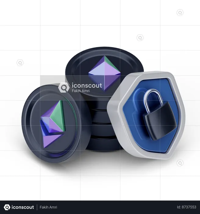 Locked Ethereum  3D Icon
