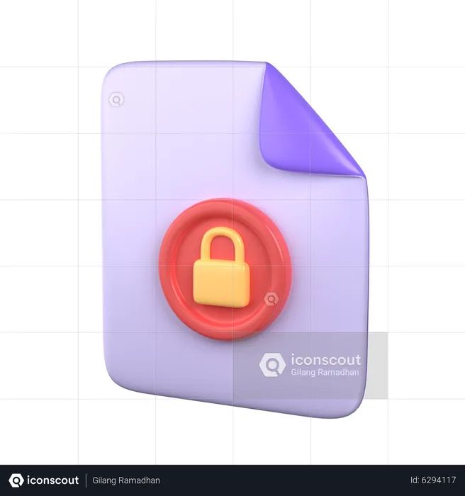 Locked File  3D Icon