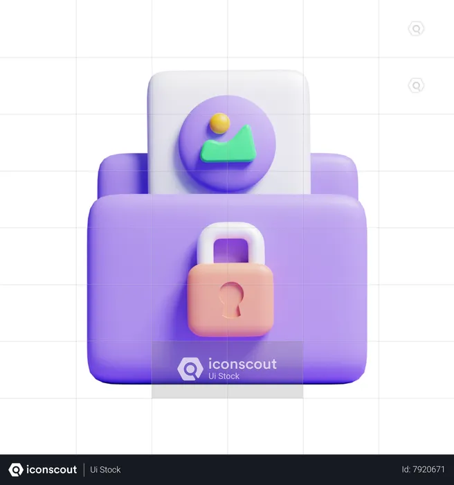 Locked Image Folder  3D Icon