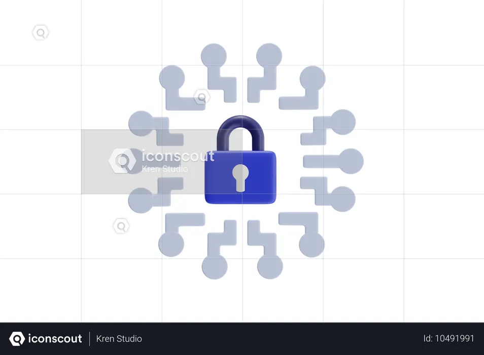 Locked Network  3D Icon
