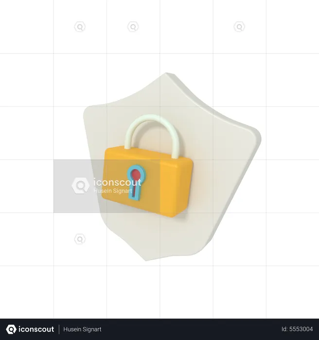 Locked Shield  3D Icon