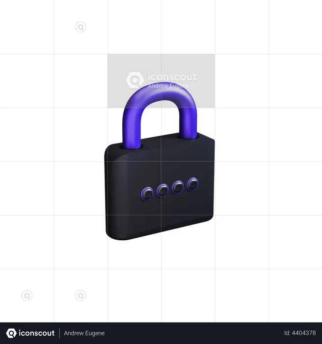 Password lock  3D Illustration