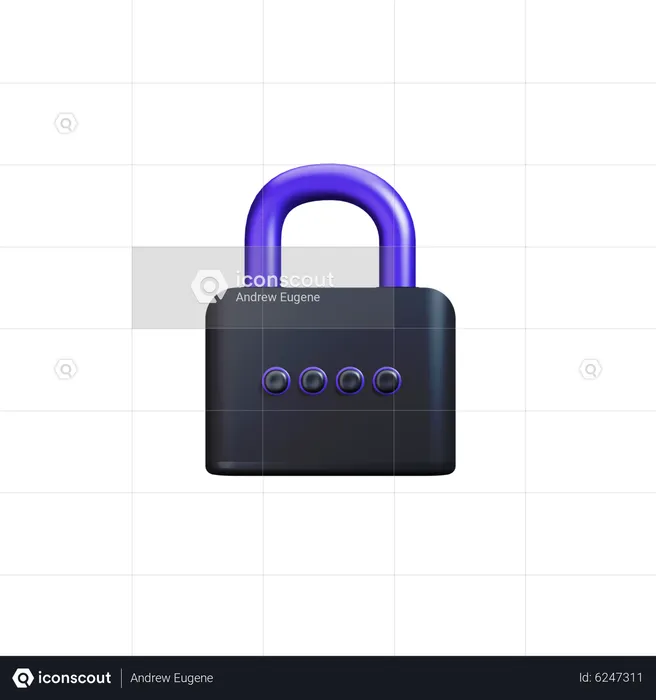 Locked with key accent  3D Icon