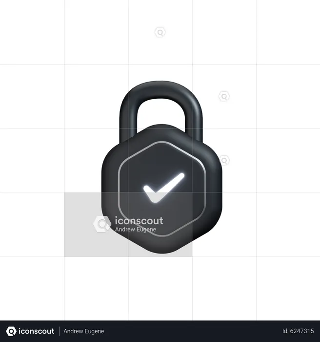 Locked with tick Clay  3D Icon