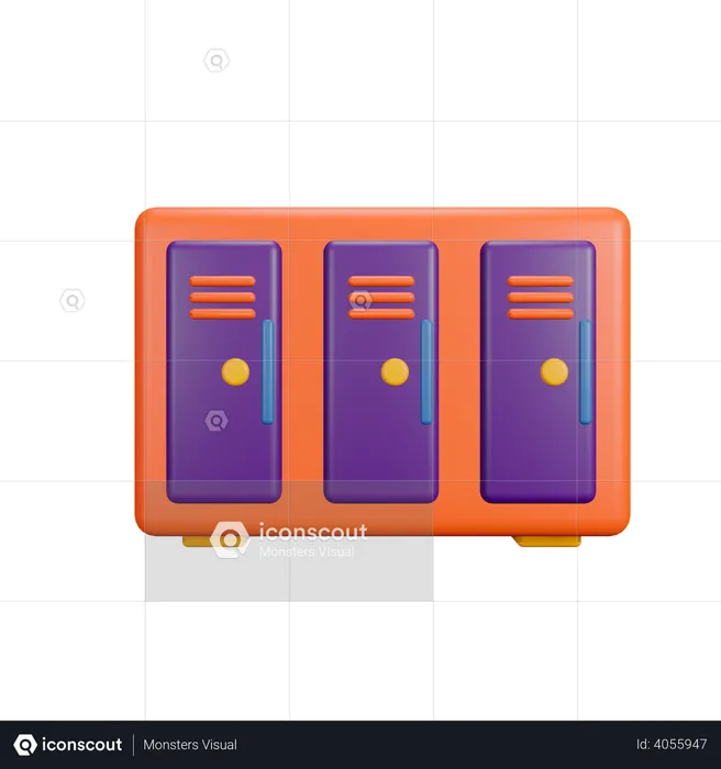 Lockers  3D Illustration