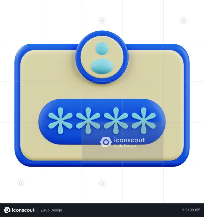 Log In Account Interface  3D Icon