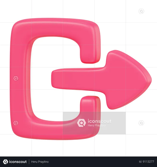 Log Out  3D Icon