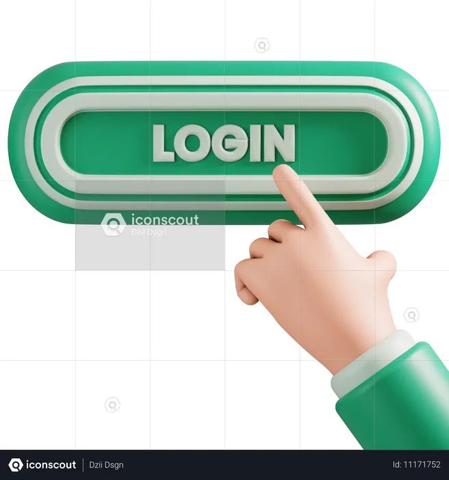 Login button  3D Icon