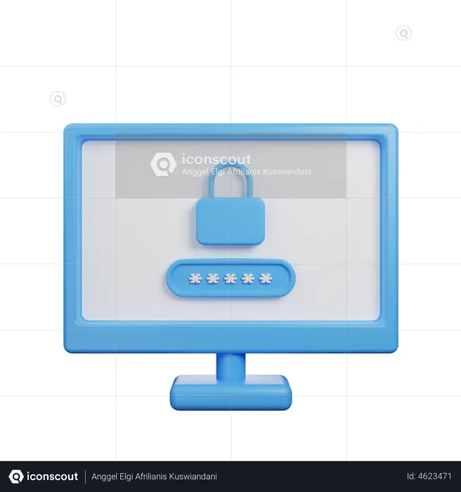 Login Password  3D Illustration