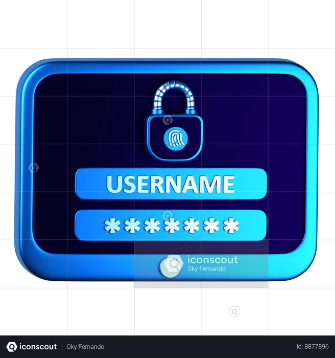 Login Security  3D Icon