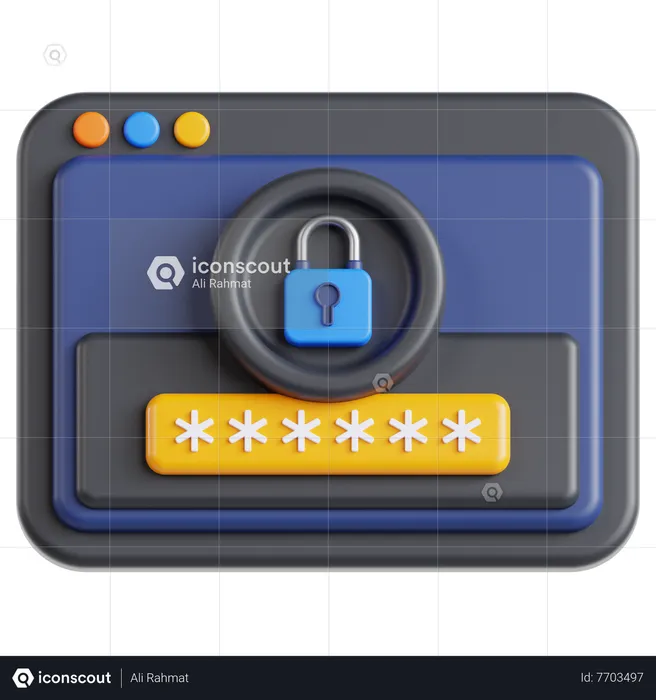 Login Security  3D Icon