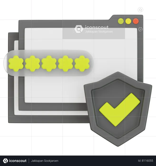 Login Security  3D Icon