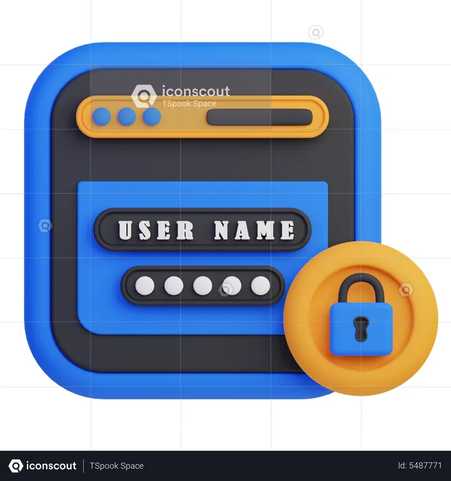 Login Security  3D Icon