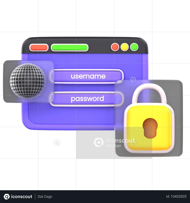 Segurança de login  3D Icon