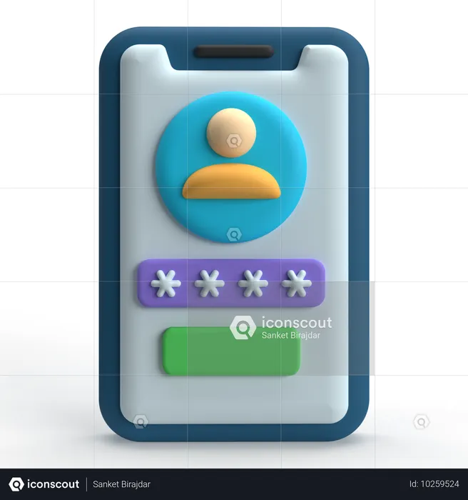 Login seguro  3D Icon