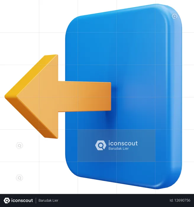 Seta de login  3D Icon