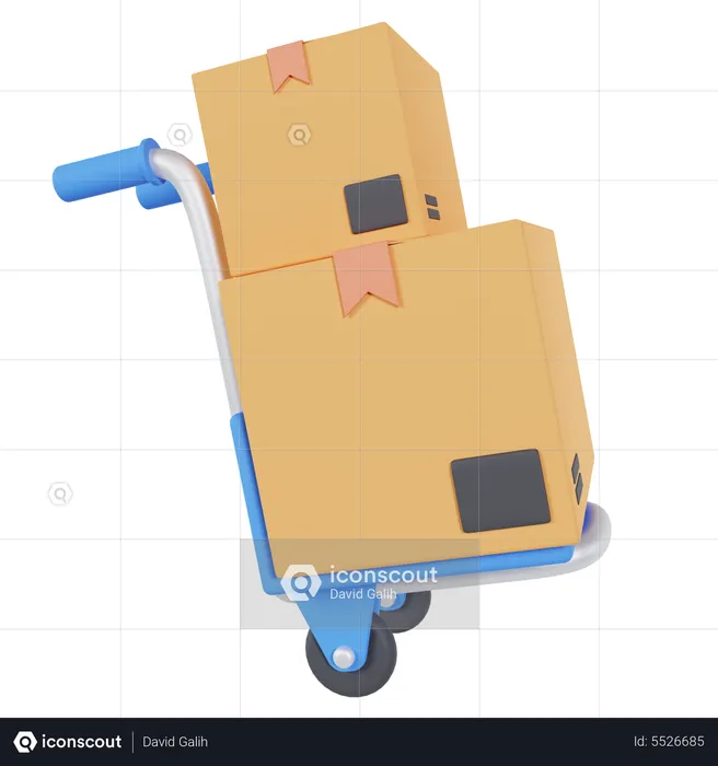 Logistic Box Trolley  3D Icon
