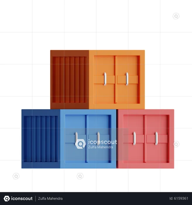 Logistic Containers  3D Icon