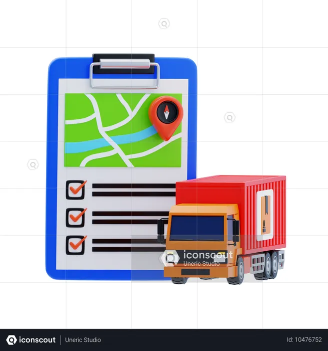 Logistics Planning  3D Icon