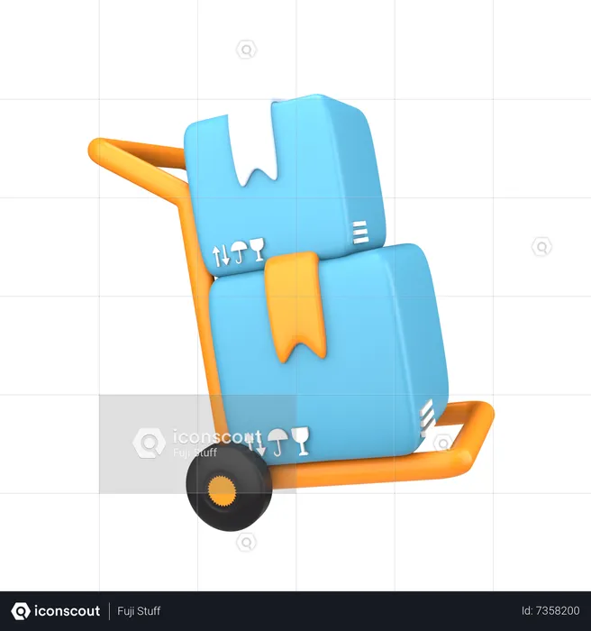 Logistics Trolley  3D Icon