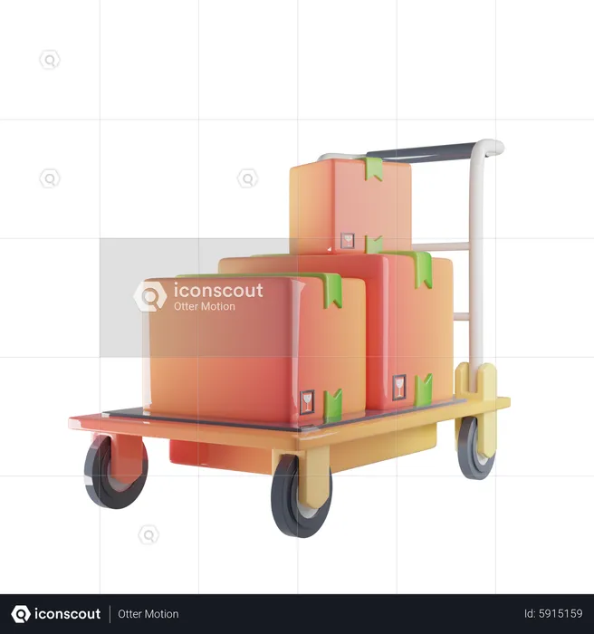 Logistik-Transportwagen  3D Icon