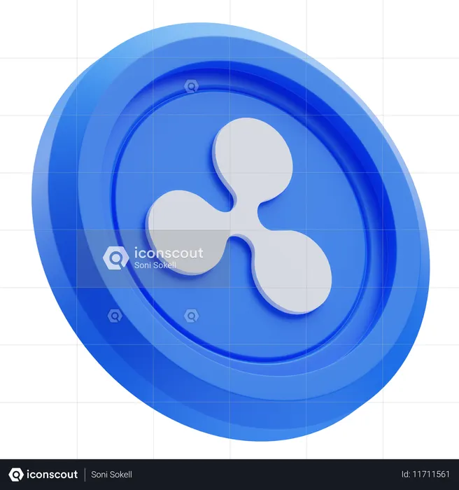 Logo de la crypto-monnaie Ripple USD  3D Icon