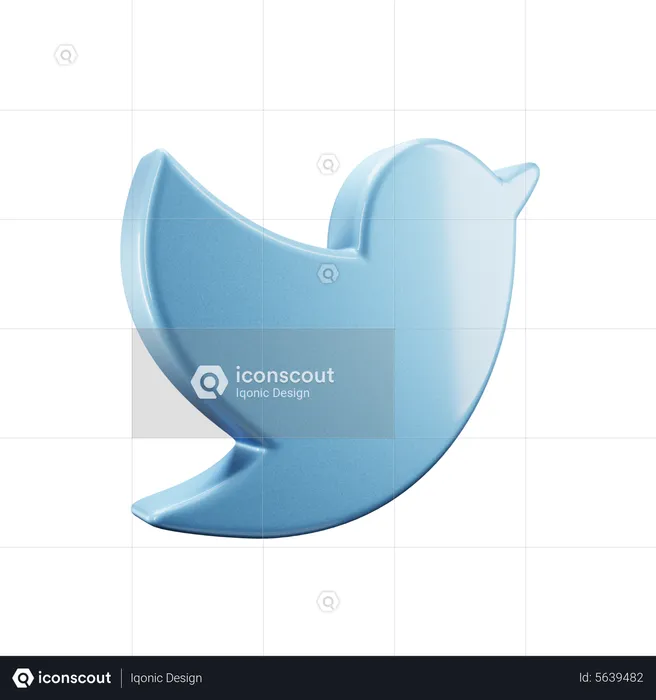 Logo Twitter  3D Icon