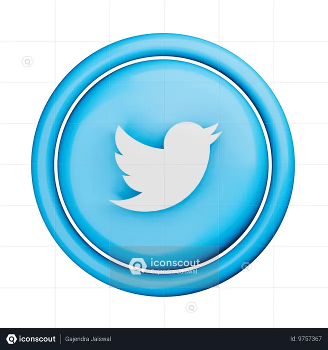 Logotipo de twitter  3D Icon