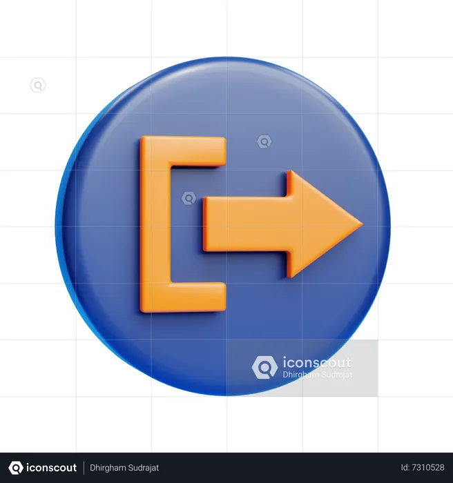 Logout Sign  3D Icon