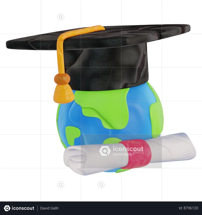 Logro educativo global  3D Icon