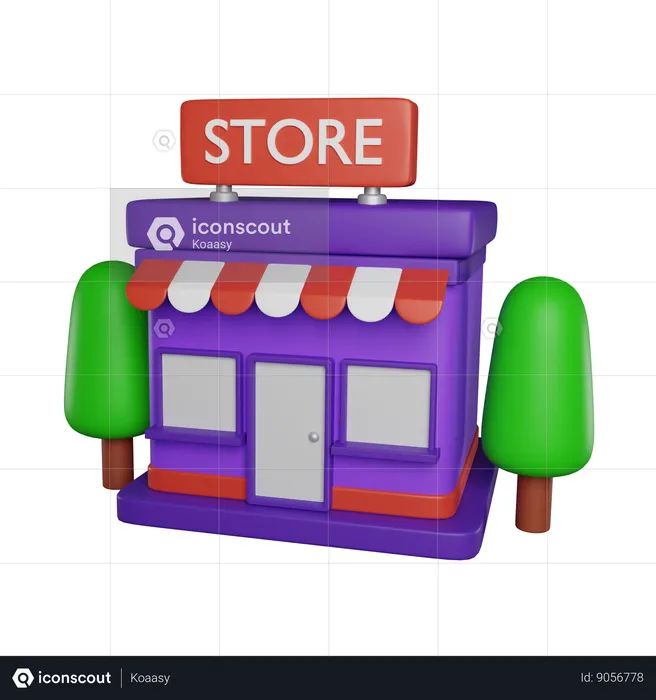 Loja de compras  3D Icon