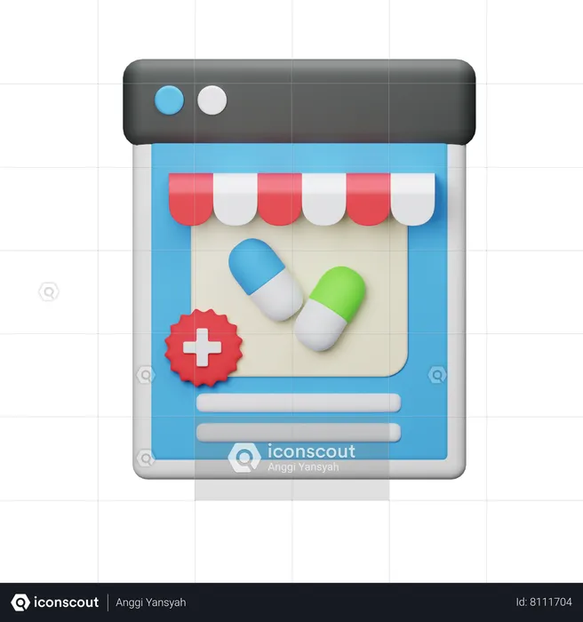 Loja de medicamentos on-line  3D Icon