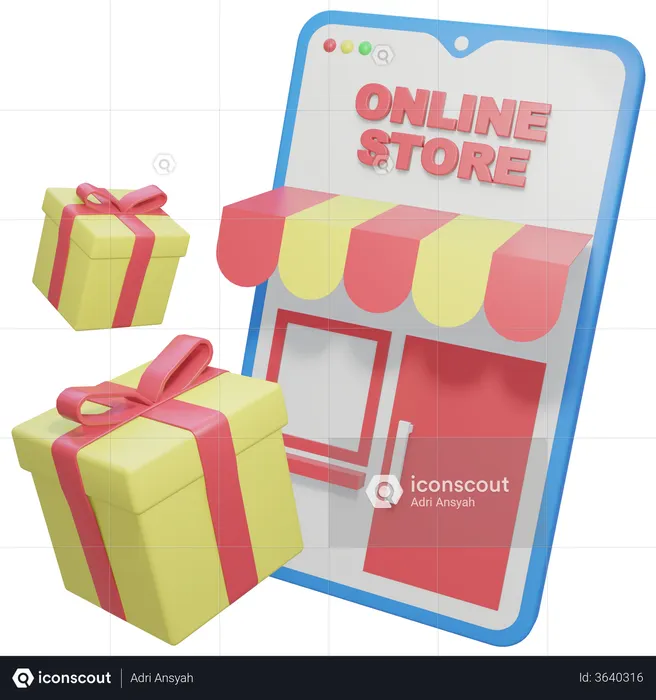 Loja móvel  3D Icon