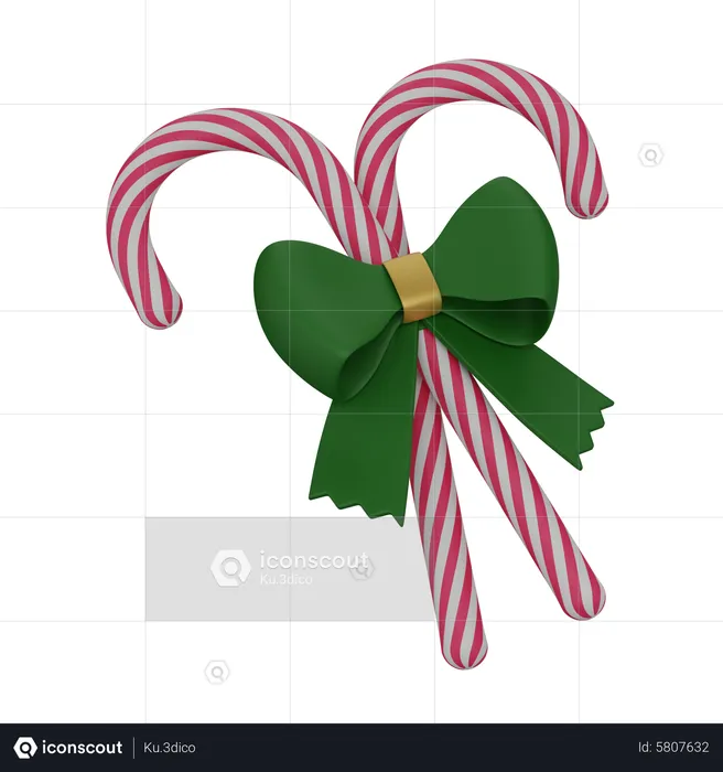 Lollipops And Bow  3D Icon