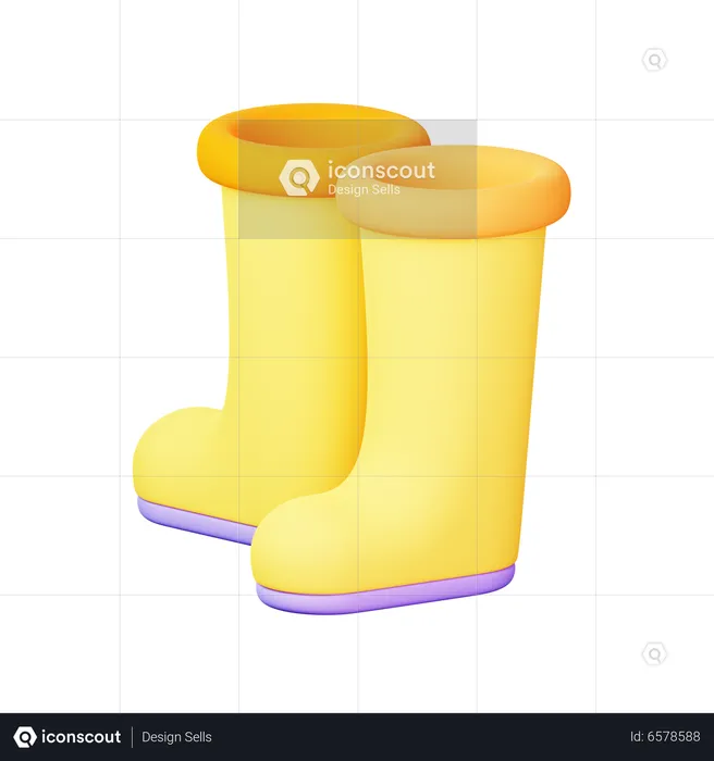 Long Boot  3D Icon
