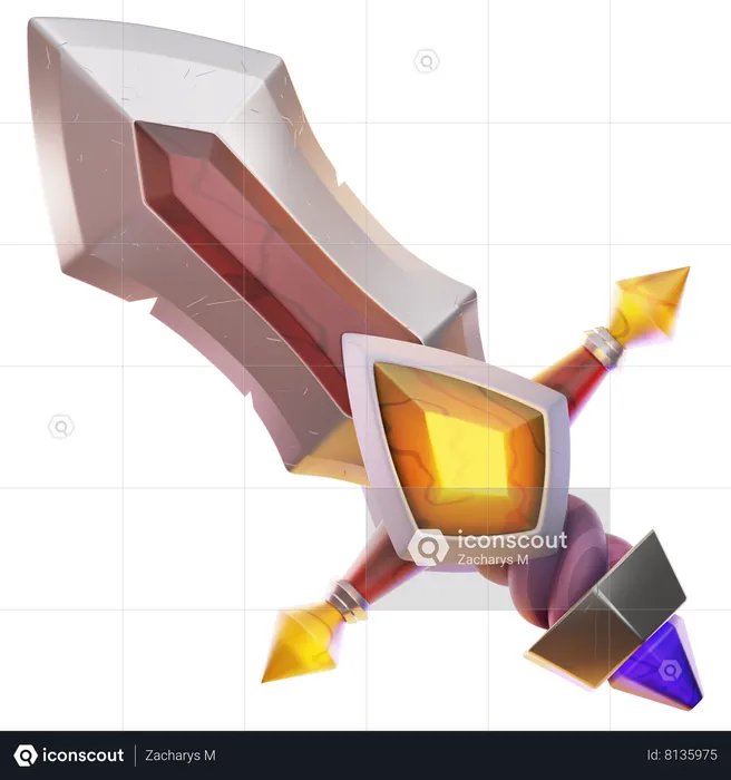 LONG SWORD  3D Icon