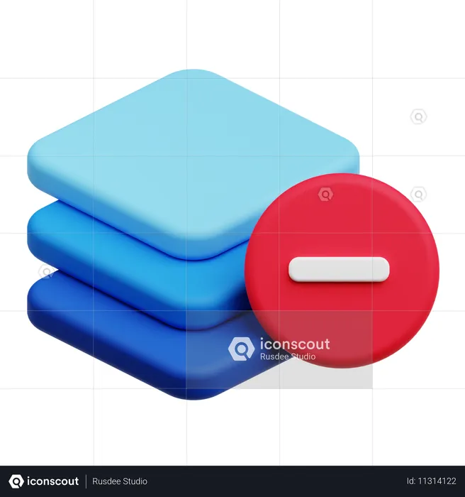 Ebene löschen  3D Icon