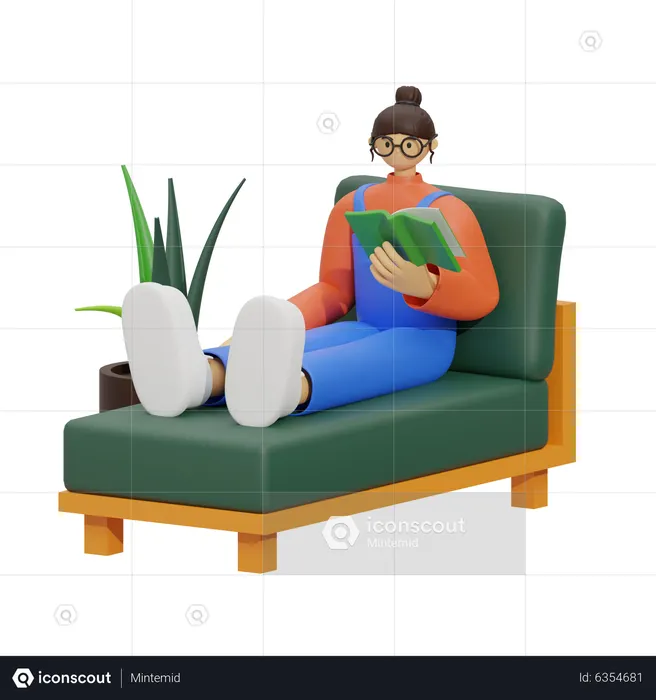 Lose Yourself in a Good Book, Ultimate Reading Spot  3D Illustration
