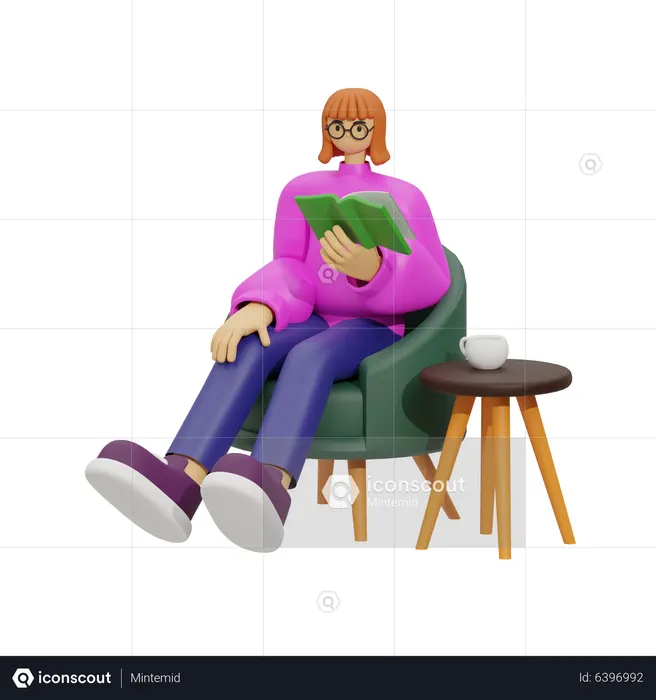 Lose Yourself in a Good Book, Ultimate Reading Spot  3D Illustration
