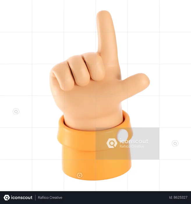 Loser Hand Gesture  3D Icon